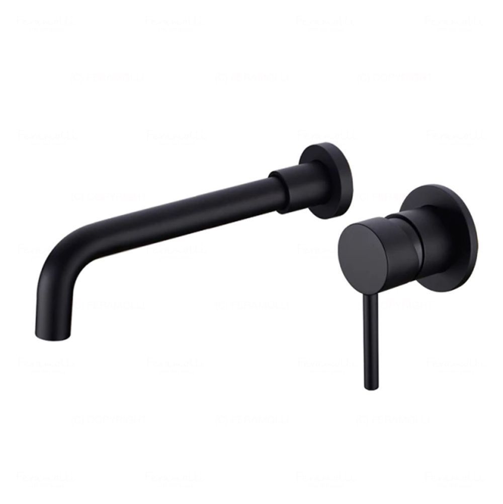 Смеситель для раковины встраиваемый Feramolli BL677-26 (260мм.), черный цена от 31 495 ₽ Фото Смеситель для раковины встраиваемый Feramolli BL677-26 (260мм.), черный