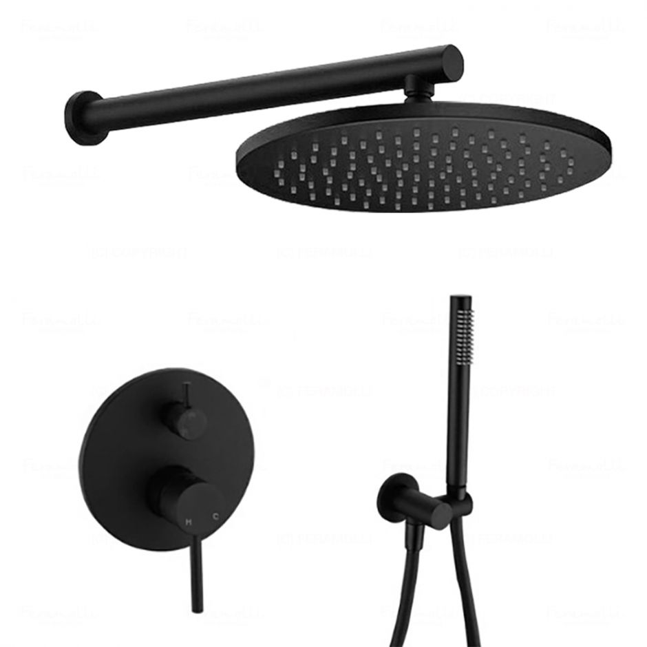 Душевая система Feramolli BL703-12 (30см.), черный