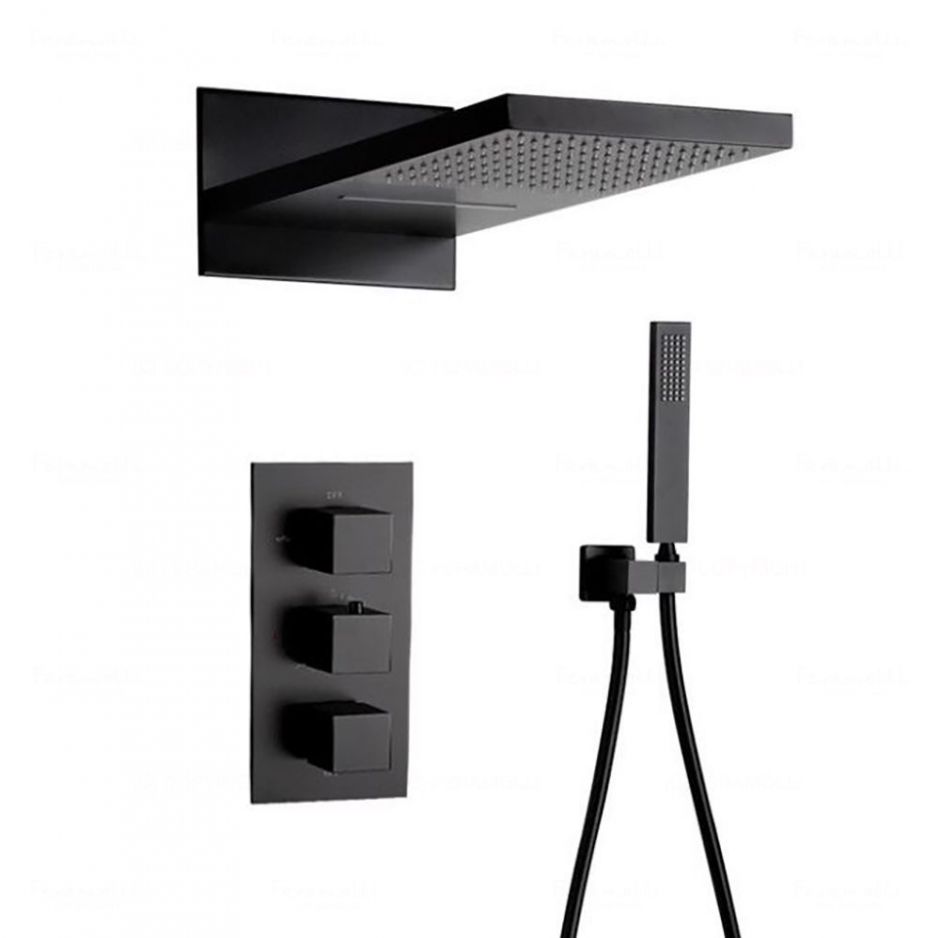 Изображение Душевая система с термостатом Feramolli BL7069, черный