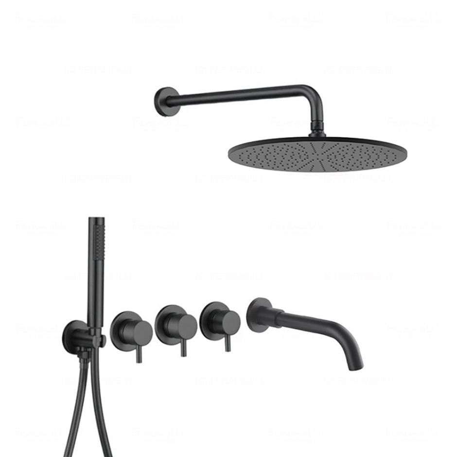 Комплект для ванны и душа Feramolli BL744-12+BL677S-21, черный