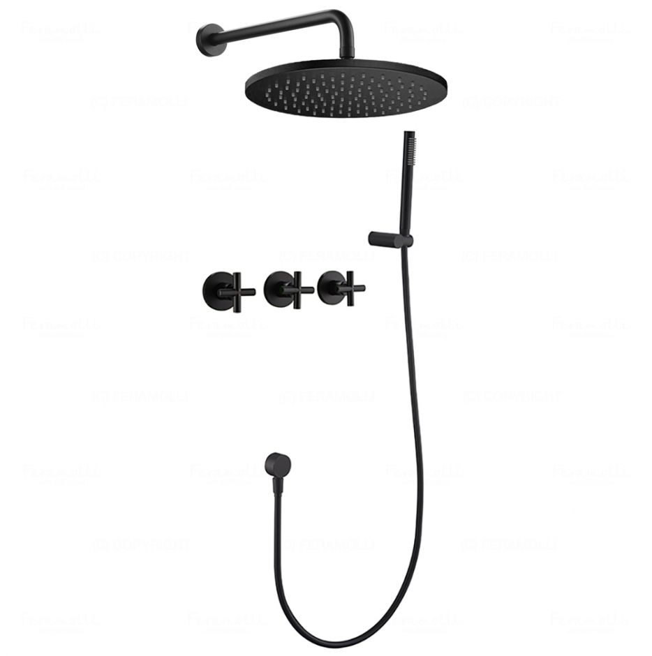 Душевая система Feramolli BL757-12 (30см.), черный