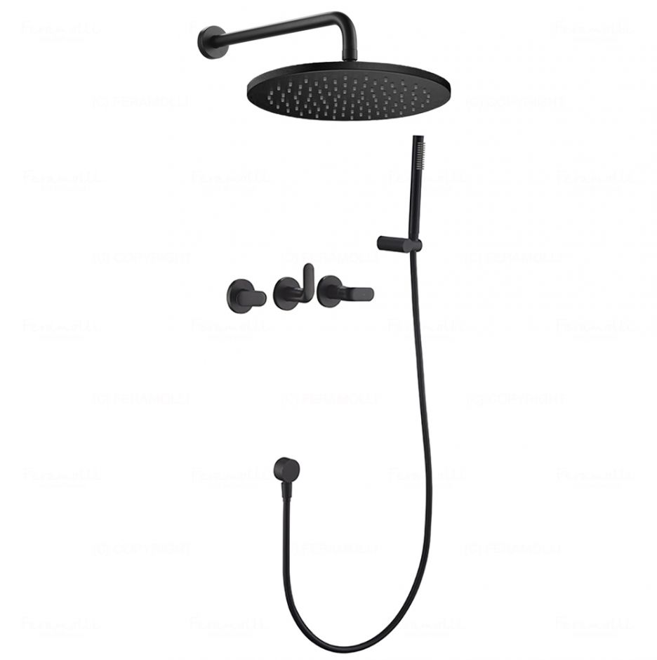 Душевая система Feramolli BL759-12 (30см.), черный
