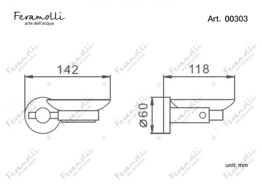 Мыльница Feramolli CL303, хром схема 2