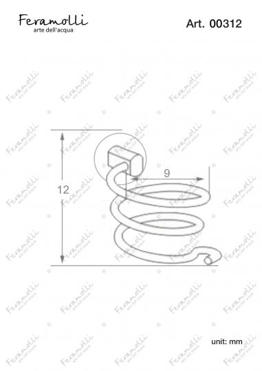 Держатель для фена Feramolli CL312, хром схема 2