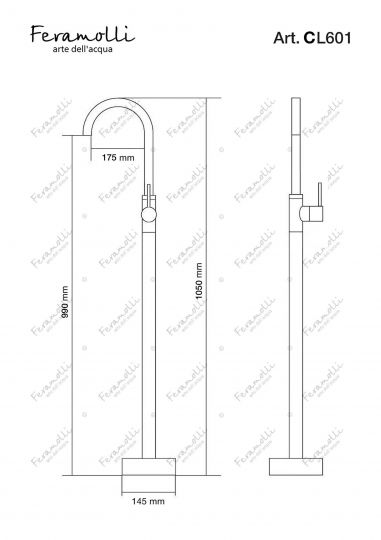 Напольный смеситель для раковины Feramolli CL601, хром схема 2