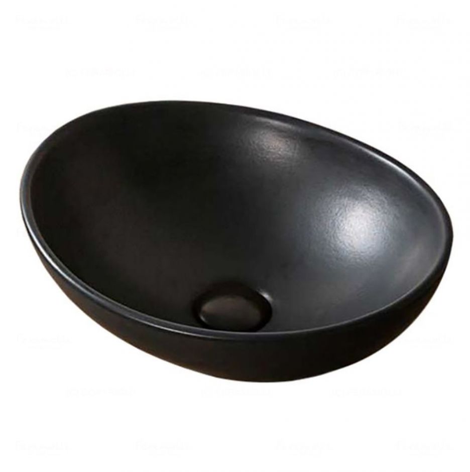 Раковина накладная Feramolli CL678 Oval Onyx, черный 41х34