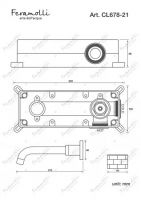 Смеситель для раковины встраиваемый Feramolli CL678-21 (210мм.), хром схема 2
