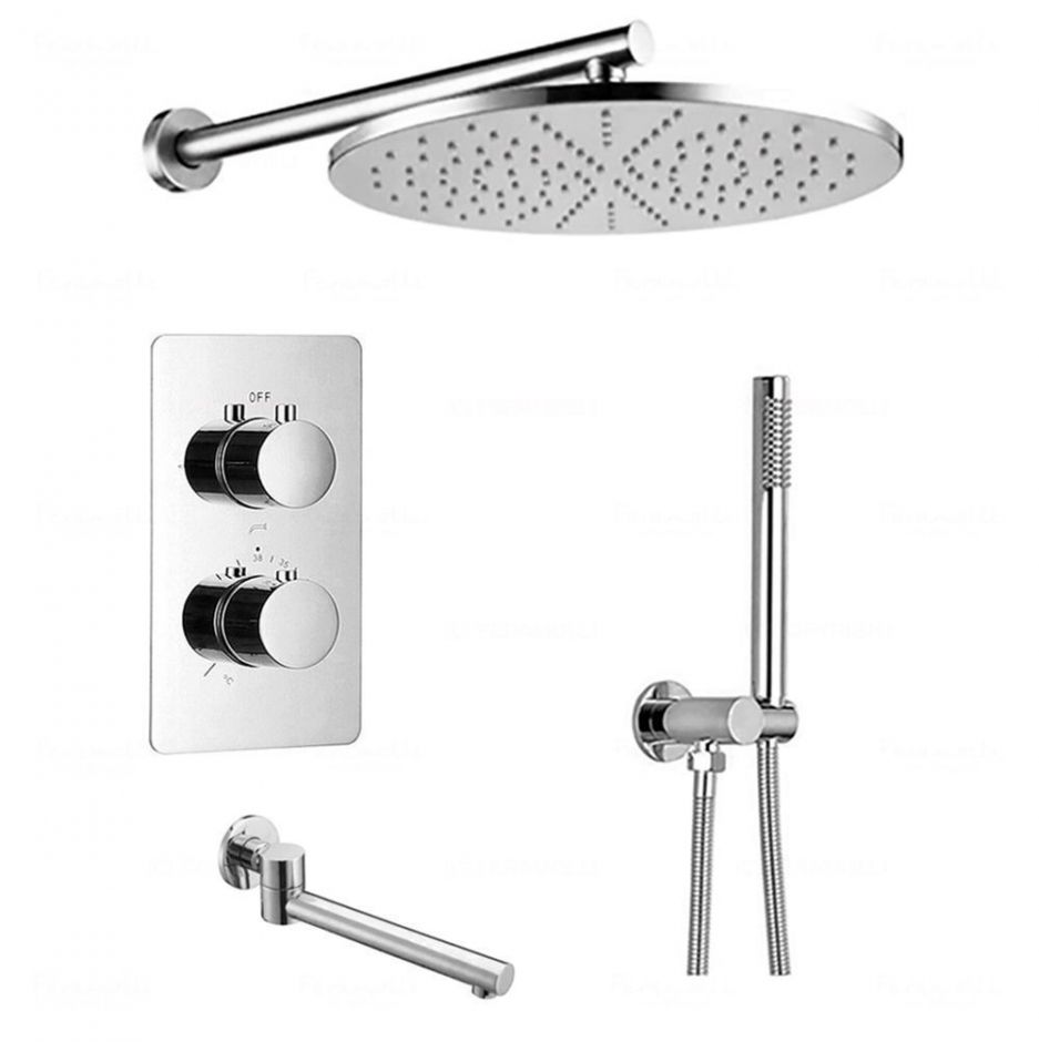 Изображение Душевая система с термостатом 3в1 Feramolli CL725-12 (30см.), хром