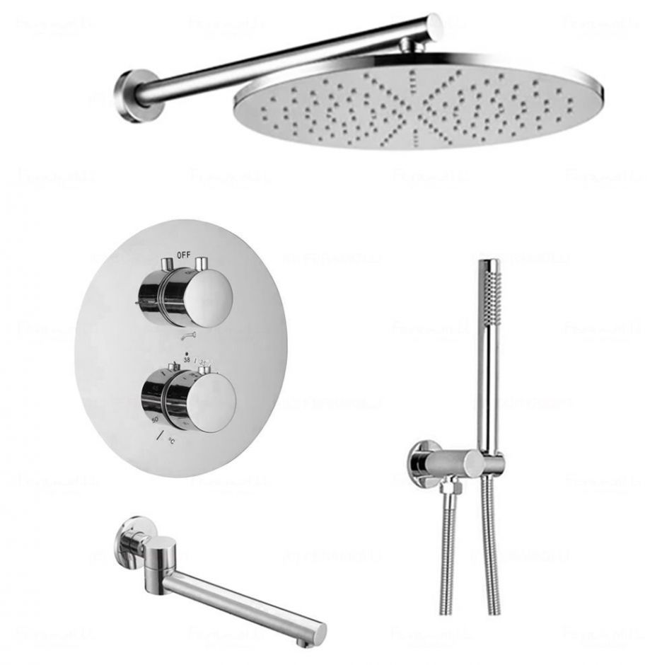 Изображение Душевая система с термостатом 3в1 Feramolli CL726-12 (30см.), хром