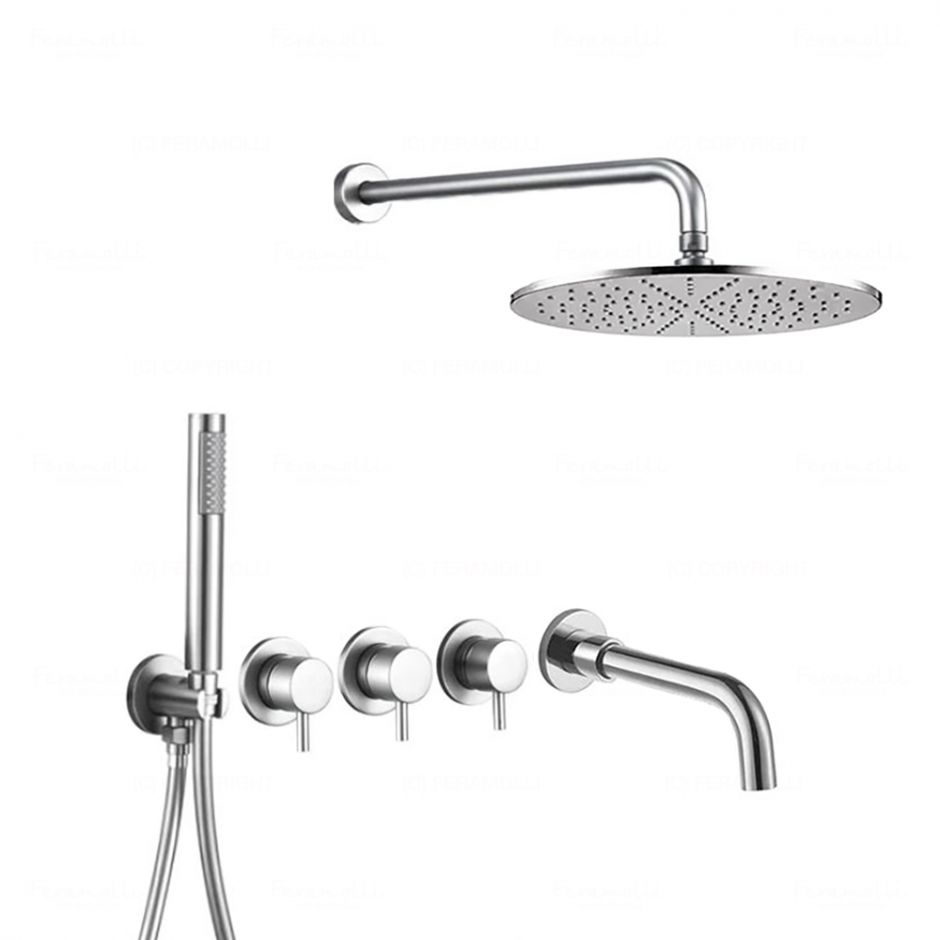 Изображение Душевая система для ванны Feramolli CL744-12+CL677S-21, хром