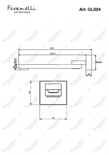 Настенный поворотный излив Feramolli GL024, золото схема 2