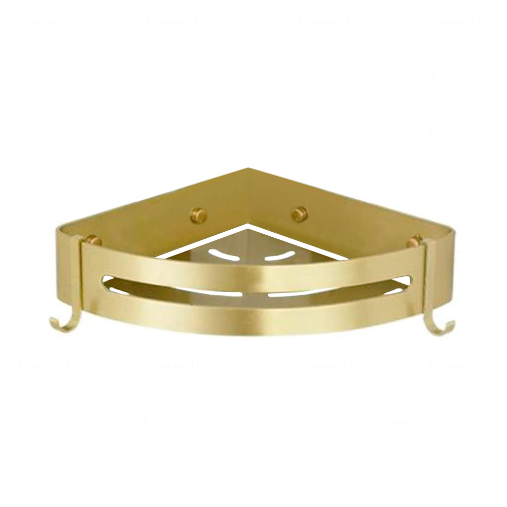 Полка для ванных принадлежностей Feramolli GL309, золото цена от 6 874 ₽ Фото Полка для ванных принадлежностей Feramolli GL309, золото