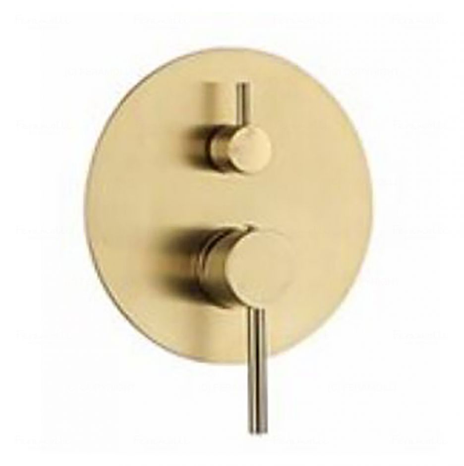 Смеситель однорычажный скрытого монтажа на 3 потока Feramolli GL636W3, золото