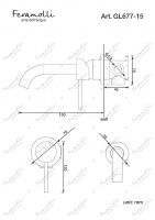 Смеситель для раковины встраиваемый Feramolli GL677-15 (150мм.), золото схема 2