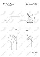 Смеситель для раковины встраиваемый Feramolli GL677-21 (210мм.), золото схема 2