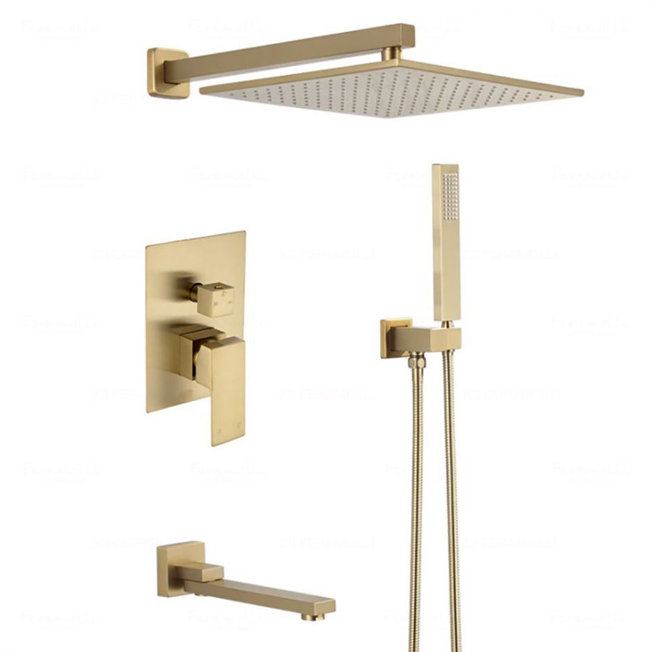 Душевая система Feramolli GL711-12 (30см.), золото