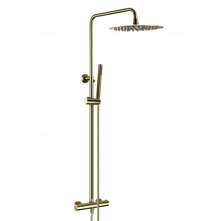 Изображение Душевая система с термостатом Feramolli GL7157-10, золото