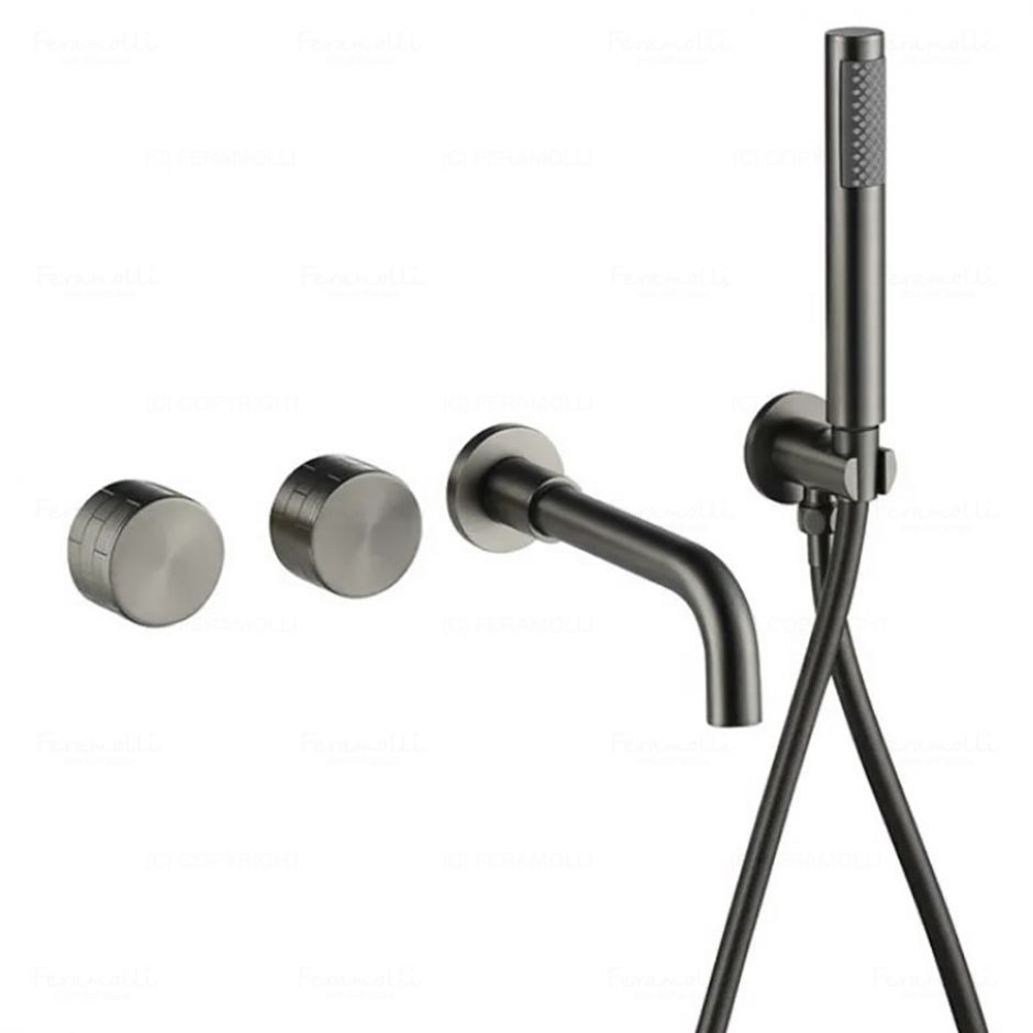 Смеситель для ванны и душа Feramolli GM288, серый сатин