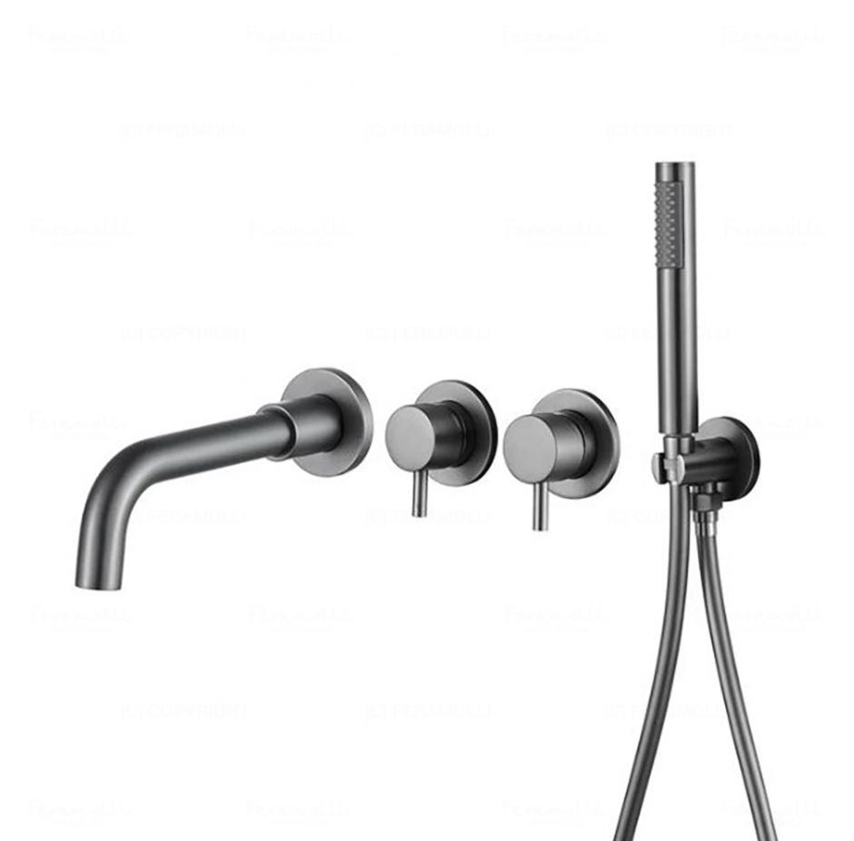 Смеситель для ванны и душа Feramolli GM294, серый сатин