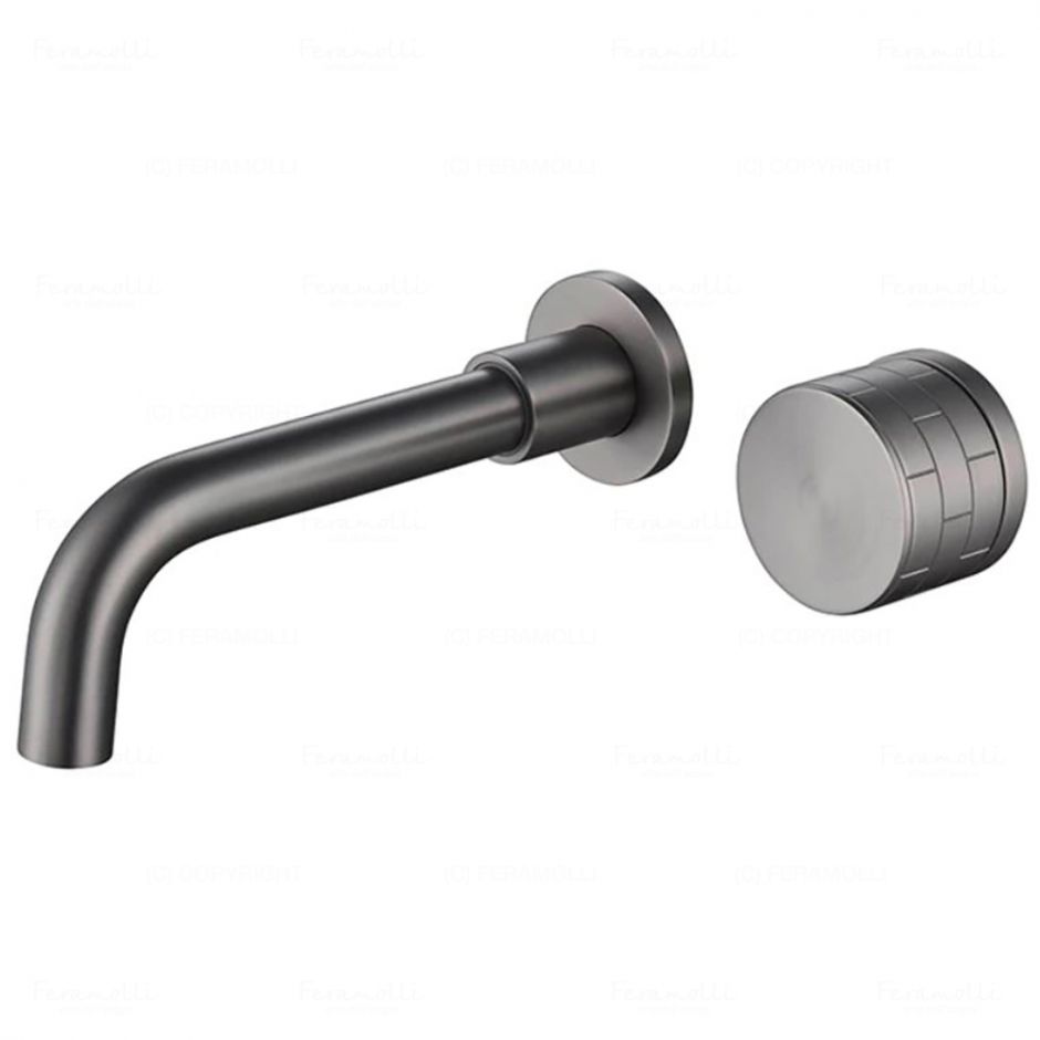 Смеситель для раковины встраиваемый Feramolli GM678-21 (210мм.), серый сатин