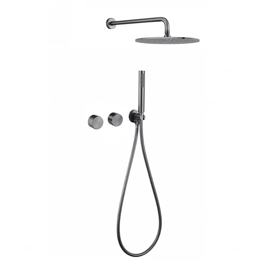 Душевая система Feramolli GM738-12 (30см.), серый сатин