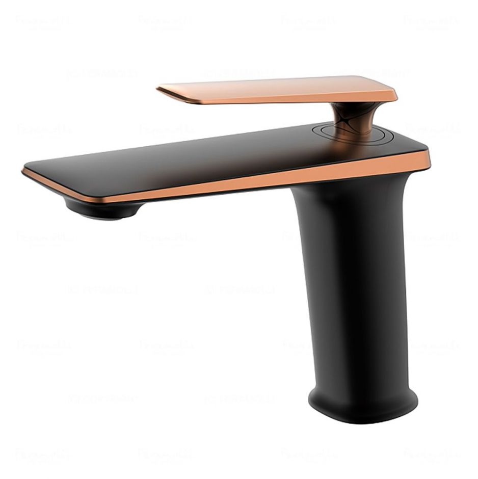 Изображение Смеситель для раковины Feramolli RBL671, черный/розовое золото