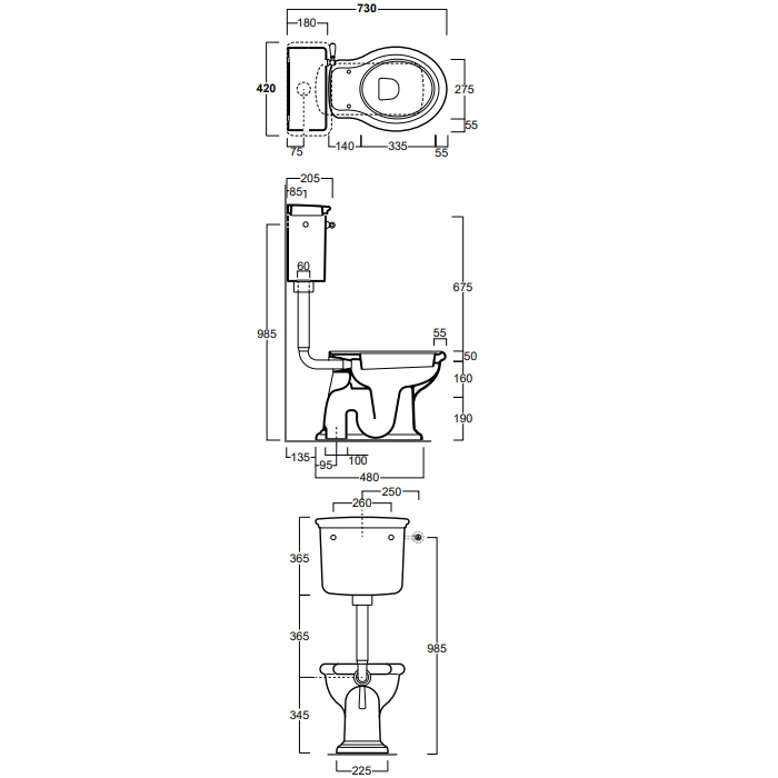 Унитаз напольный SIMAS Lante 385х58см с низким бачком с фурнитурой цвета бронза ФОТО