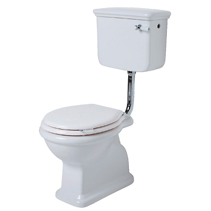 Унитаз напольный SIMAS Lante выпуск в стену 385х58см с низким бачком с фурнитурой цвета хром