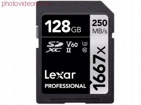 Карта памяти 128GB Lexar Professional SDXC UHS-II (250/120mb/s) C10 V60 U3 (LSD128CB1667)