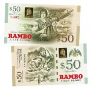 50 долларов (Dollars) Rambo — Рэмбо 1. Первая кровь. Доминика.Памятная банкнота. UNC Oz Msh Ям