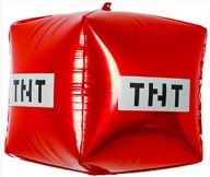 Шар Куб фольга 24 Пиксели TNT красный 3D