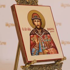 Дмитрий Донской 17х21 см (рукописная икона, нимб-сусальное золото)