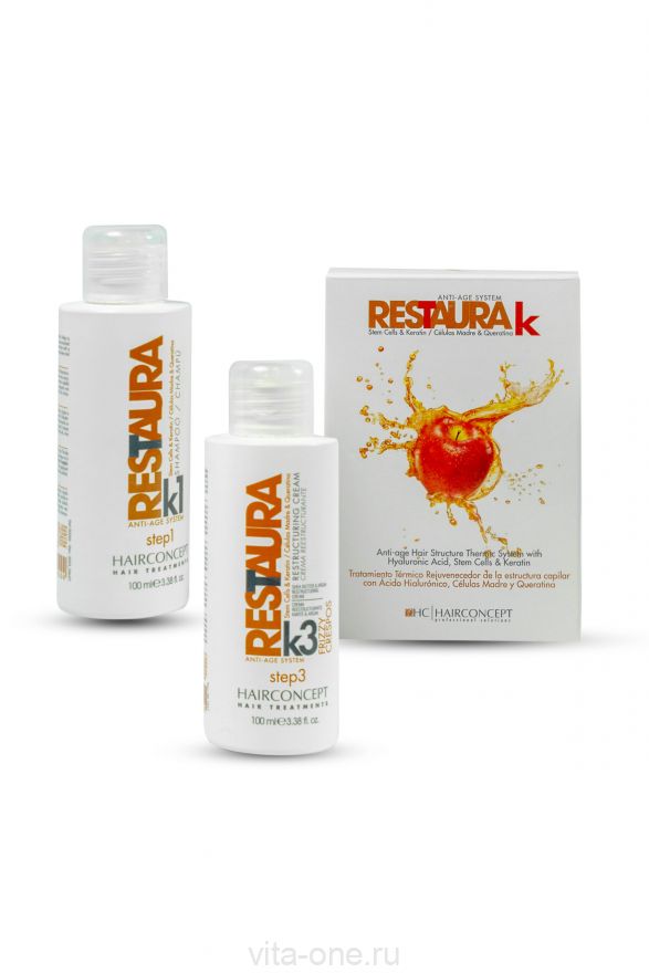 Набор 2 шага RESTAURA MINI  (шампунь + сливки) HAIR CONCEPT 100мл+100мл
