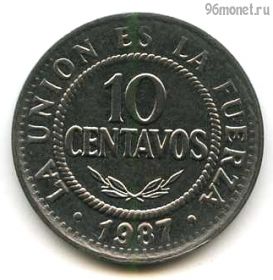 Боливия 10 сентаво 1987