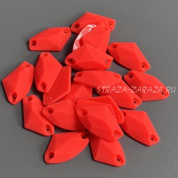 Матовые Пластиковые Пришивные Стразы Fluo_Coral Галактик 12*19 мм