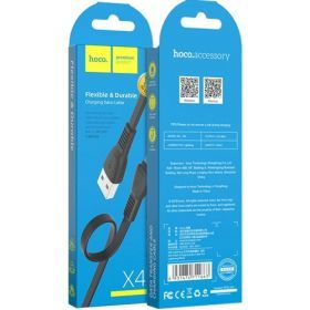 Кабель USB-8pin HOCO X40, 1м, плоский, черный