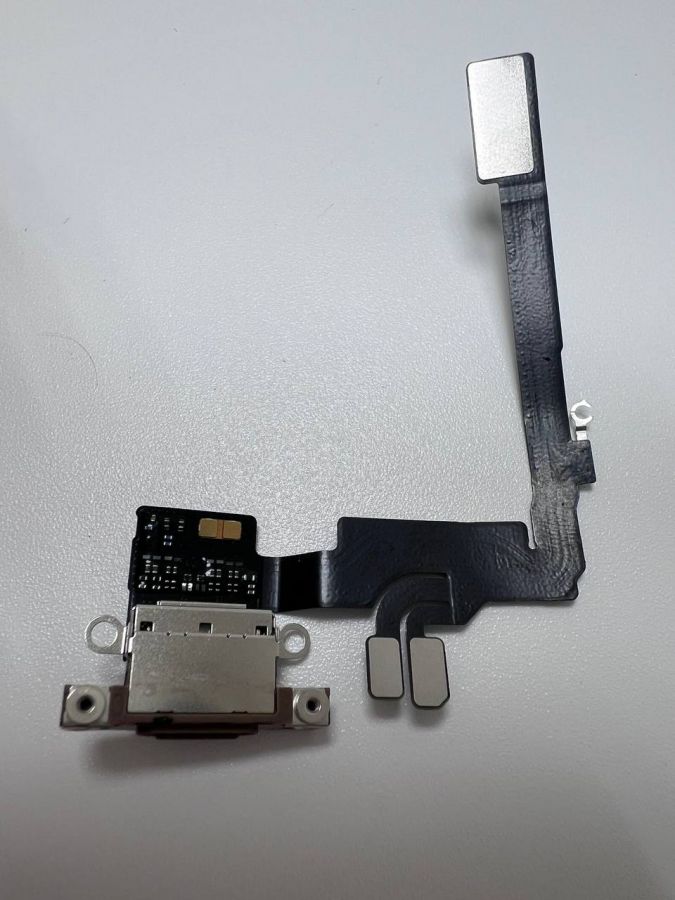 Apple iPhone 16 pro нижний шлейф с разъёмом зарядки оригинал с разбора (снятый) золотой