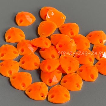 Глянцевые Пластиковые Пришивные Стразы Fluo_Orange Триллиант 12 мм