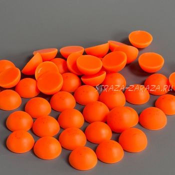 Матовые Пластиковые Полубусины Fluo_Orange 10 мм