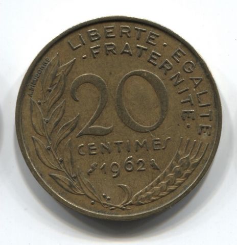 20 сантимов 1962 Франция