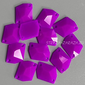 Глянцевые Пластиковые Пришивные Стразы Fluo_Violet Космик 22*26 мм
