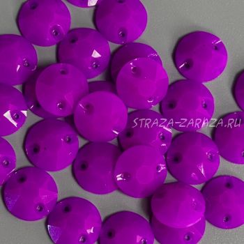Глянцевые Пластиковые Пришивные Стразы Fluo_Violet Сириус 12 мм