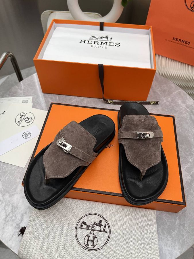 Шлепанцы сланцы HERMES Premium