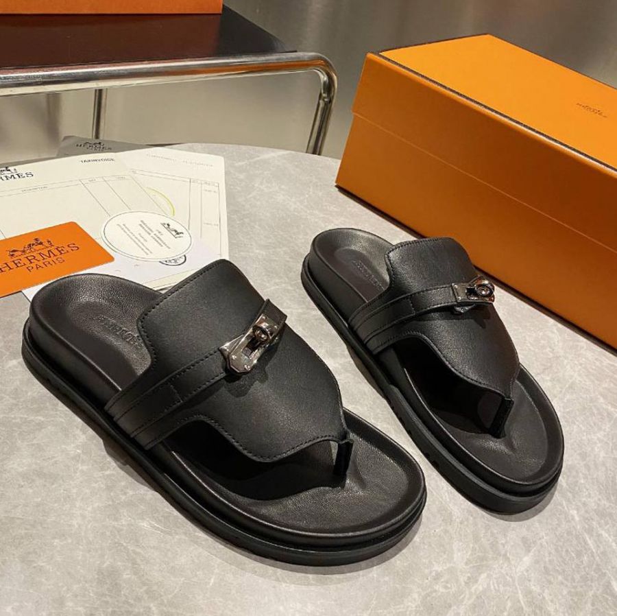 Шлепанцы сланцы HERMES Premium