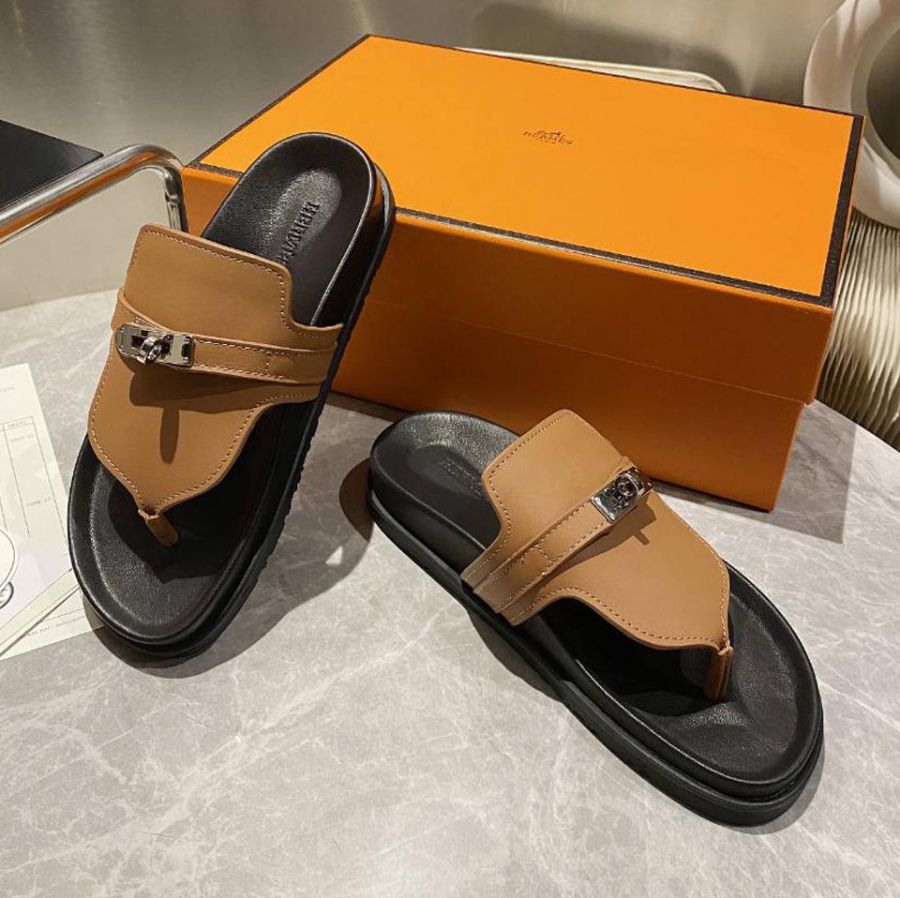 Шлепанцы сланцы HERMES Premium