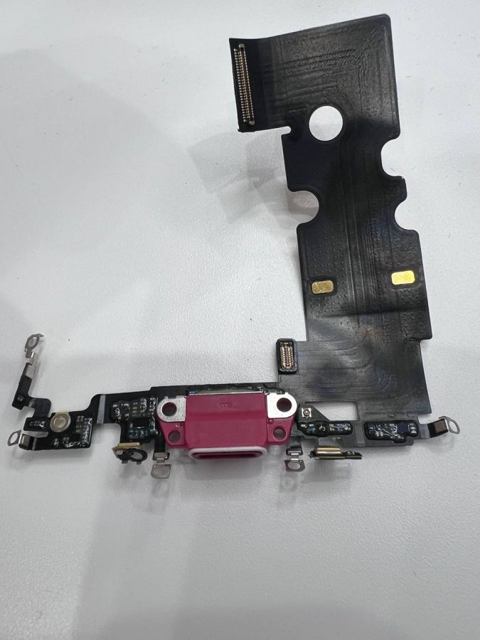 Apple iPhone 8 SE 2020 нижний шлейф с разъёмом зарядки оригинал с разбора (снятый) красный