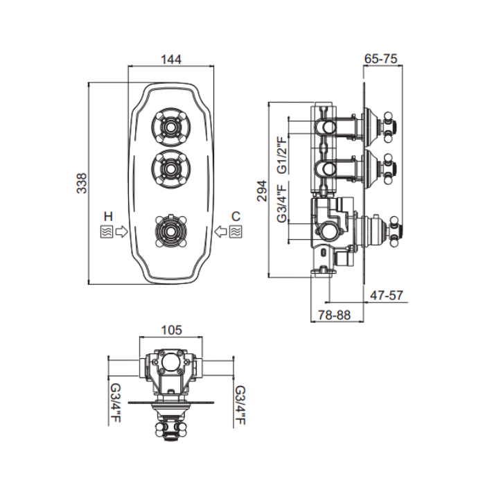 Смеситель Carimali Colonial  21024EST-CR ФОТО