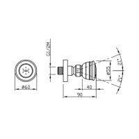 Форсунка для душа Carimali Sferico 24950-CR схема 2 Форсунка для душа Carimali Sferico 24950-CR схема 2
