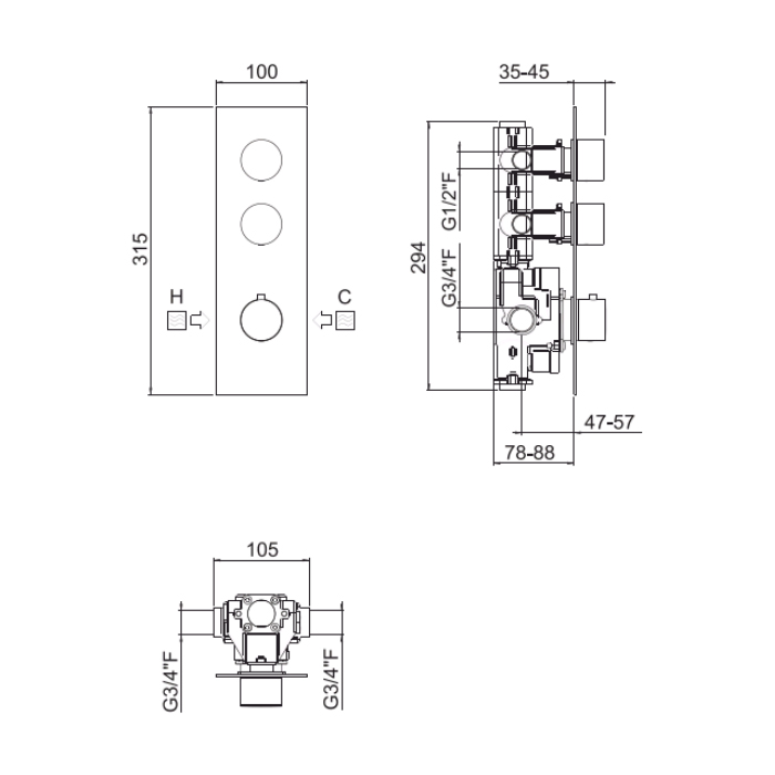 Смеситель Carimali ilTondo  21029EST-CR ФОТО