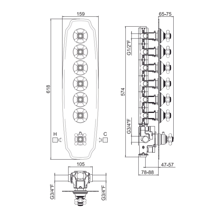 Смеситель Carimali Colonial  21064EST-CR ФОТО
